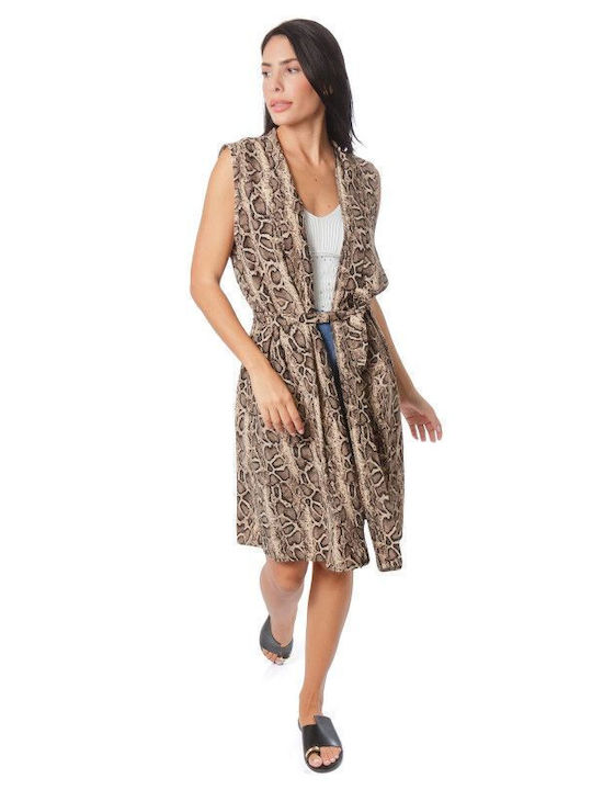 Kimono Midi cu Imprimeu Animal