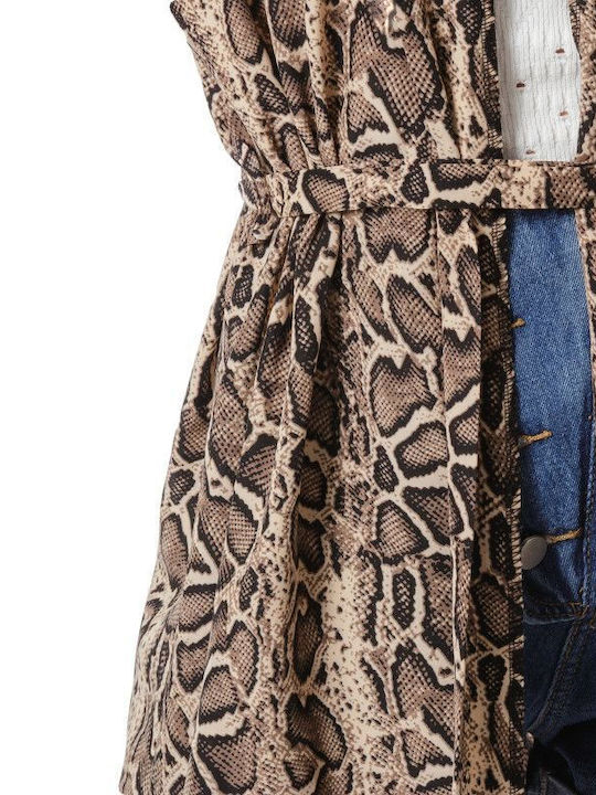Kimono Midi cu Imprimeu Animal