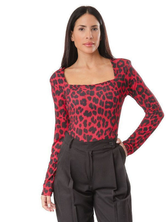 Silia D Long Sleeve Bodysuit Animal Print