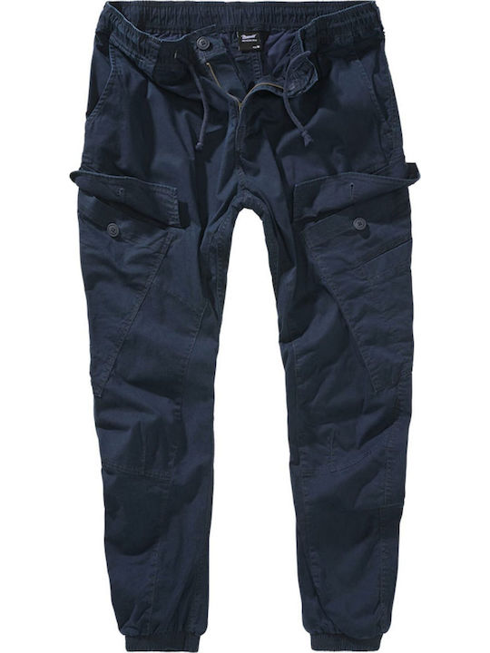 Trousers Cargo Elastic in Slim Fit Navy Blue