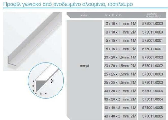 Alfer Aluminium Profil pentru Trepte din Aluminiu Argintiu 200x1x1cm.
