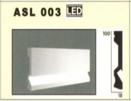 Decolux Wall Skirting Board with Hidden Lighting Asl 003 18 X 100 Mm
