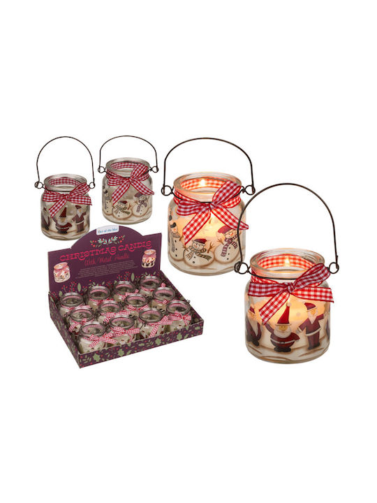 Christmas Glass Candle 6.5x6cm (Μiscellaneous Designs/Colors)