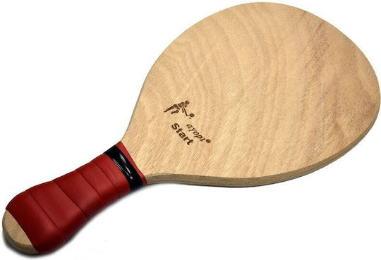 "to agori" Start Beach Racket Beige 400gr with Straight Handle Red