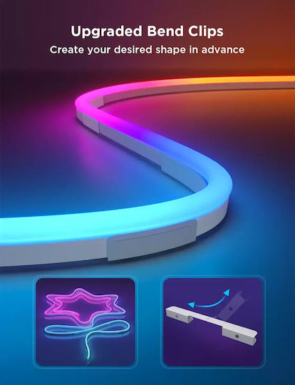 Govee Smart LED Strip Neon Rope Light 2 Wi-Fi RGB Light 3m Neon Flex with Power Supply