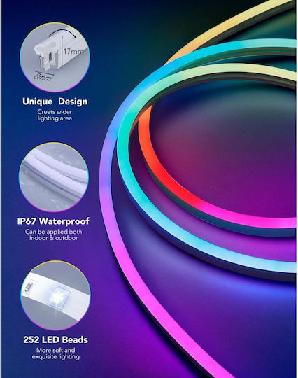 Govee Αδιάβροχη Smart Ταινία LED Wi-Fi 24V RGB Φως 5m Neon Flex με Τροφοδοτικό