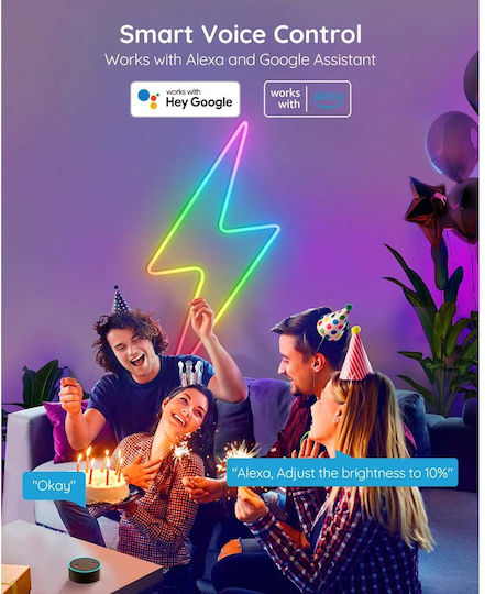 Govee Αδιάβροχη Smart Ταινία LED Wi-Fi 24V RGB Φως 5m Neon Flex με Τροφοδοτικό
