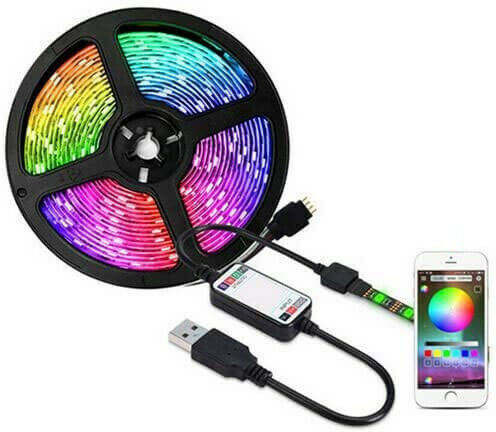 GlobalExpress Waterproof Smart LED Strip USB 5V RGBW Light 5m Type SMD5050 with Power Supply