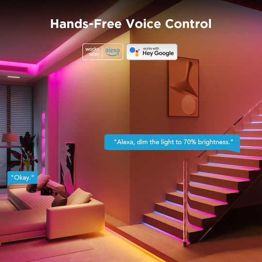 Govee Smart LED Strip Wi-Fi RGBICW Light 10m with Power Supply