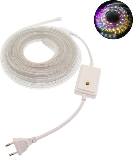 Factory Rezistent la apă Bandă LED 220V RGB Lumină 10m Tip SMD2835 cu Sursă de alimentare