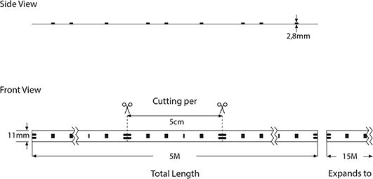 Eurolamp Waterproof LED Strip 24V RGBW Light 5m Type SMD5050