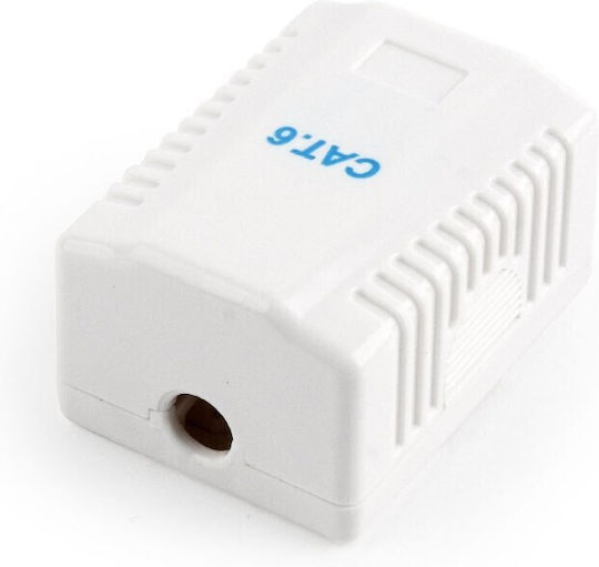 Cablexpert Single Network Socket RJ45 with Cat6 Type Frame in White Colour NCAC-1U6-01