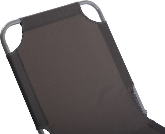 HomeMarkt Kalynda Foldable Metallic Beach Sunbed Gray 180x55x25cm