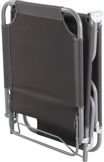 HomeMarkt Kalynda Foldable Metallic Beach Sunbed Gray 180x55x25cm