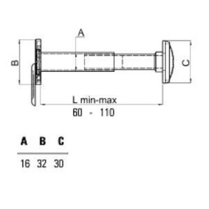 Securemme Ματάκι για Πόρτα Πάχους 60-110mm Χρυσό
