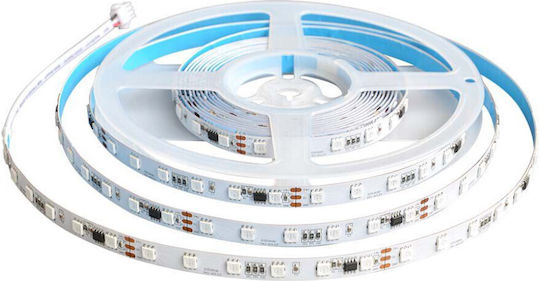V-TAC Smart Ταινία LED Wi-Fi 24V RGB Φως 5m Τύπου SMD5050 με Τροφοδοτικό, Τηλεχειριστήριο & WiFi Controller