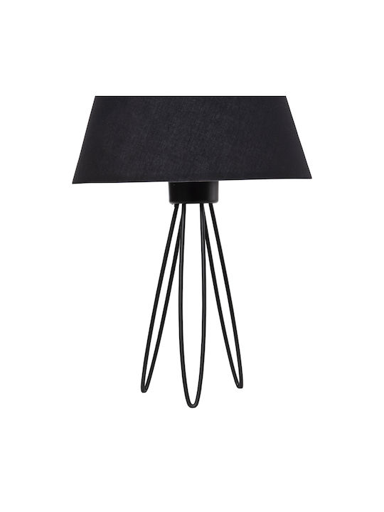 HomeMarkt LIVO Metal Table Lamp for Socket E27 with Black Shade and Base