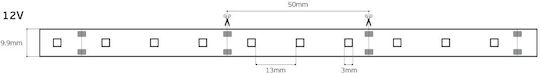 VK Lighting Водоустойчива LED Лента 12V Жълто Светлина 5м Тип SMD3528