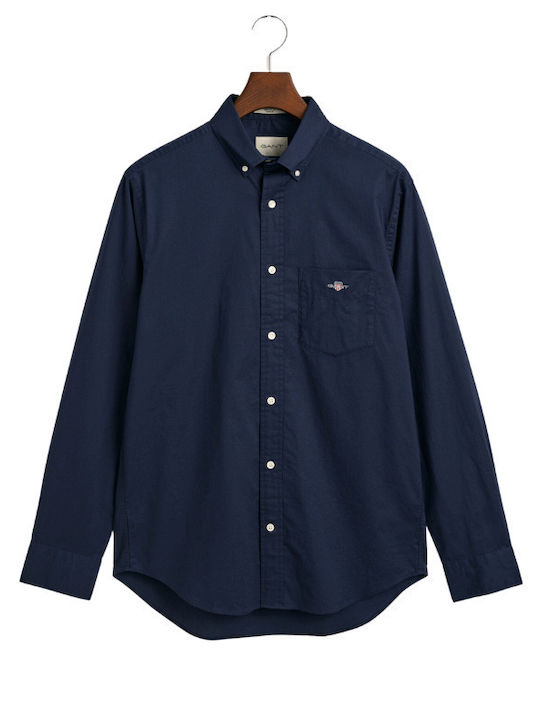 Long-sleeved Cotton Shirt 410 Marine