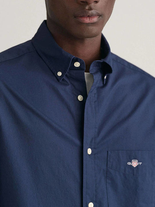 Long-sleeved Cotton Shirt 410 Marine