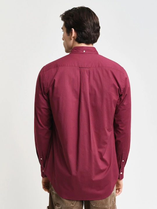 Gant Long-sleeved Cotton Shirt Red Wine