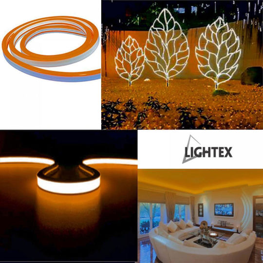 Lightex Wasserdicht LED-Streifen 220V Gelb Licht 5m Typ SMD2835 mit Netzteil