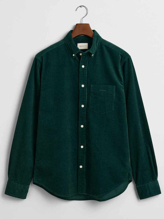 Long-sleeved Corduroy Shirt Green