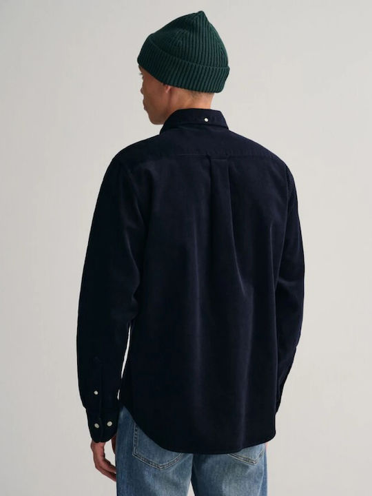 Long-sleeved Corduroy Shirt Navy Blue