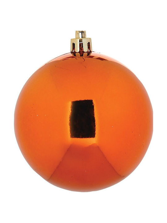 Set Of 8 Copper Plastic Ball Ornaments 4cm
