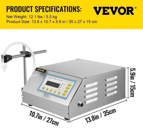 Vevor Automatic Liquid Filling Machine 2-3500ml Gfk-160 Digital LCD Display Gfk-160ytgzj00001v2