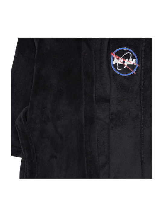 Disney Παιδικό Μπουρνούζι Black Nasa Black με Κουκούλα