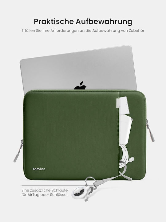 tomtoc Αδιάβροχη Θήκη για Laptop 16" σε Πράσινο χρώμα A13F2T1