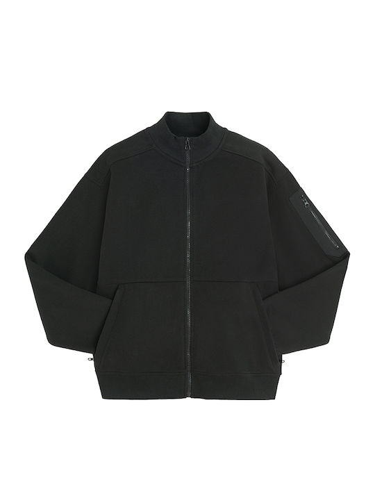 Kinder-Sweatshirt Strickjacke Mit Taschen Schwarz
