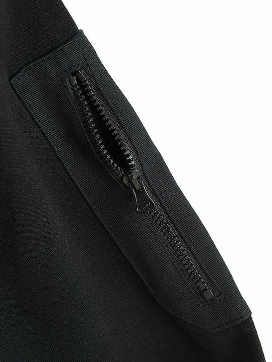 Kinder-Sweatshirt Strickjacke Mit Taschen Schwarz