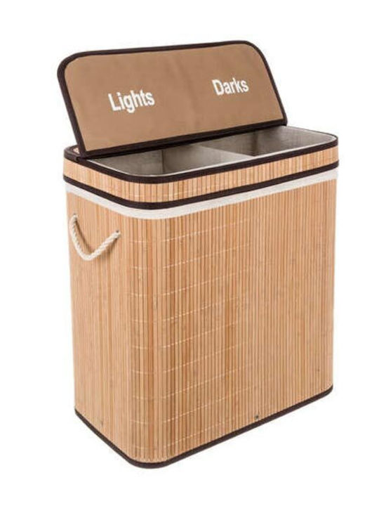 Coș De Rufe Din Bambus 100lt Cu Capac 60x5x35cm Maro