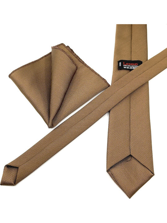 Legend Accessories Set de Cravată pentru Bărbați Monocromie Tabac Brown