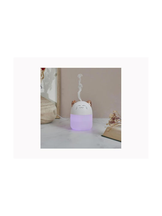 Διαχύτης Αρώματος Led Xωρητικότητας 200 Ml Usb Σχέδιο Γάτα 8.04x10.5x8.04 Cm Aria Trade