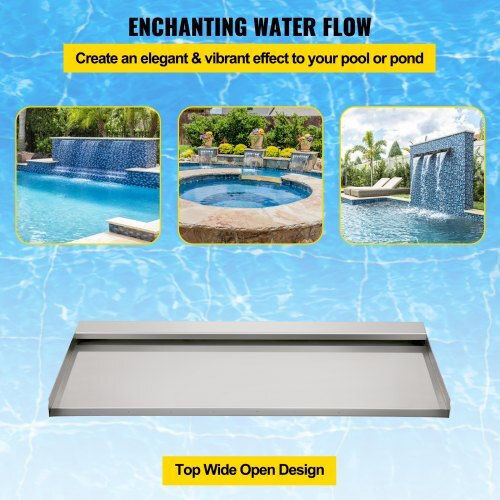 Vevor Pool Waterfall made of Stainless Steel 8x60x33cm Silver