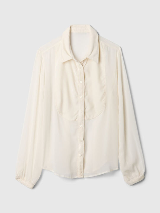 Μακρυμάνικο Γυναικείο Πουκάμισο Cream Beige