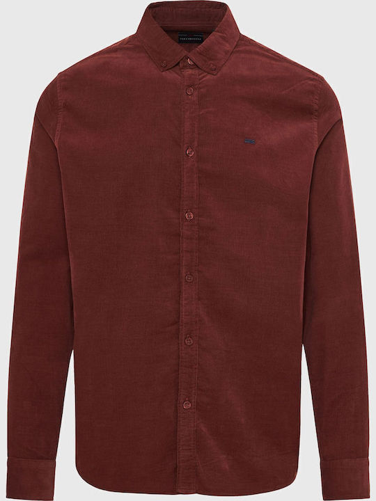 Long-sleeved Corduroy Shirt Burgundy
