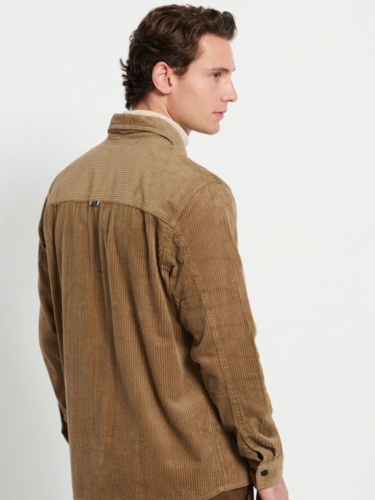 Funky Buddha Overshirt Corduroy Shirt Beige