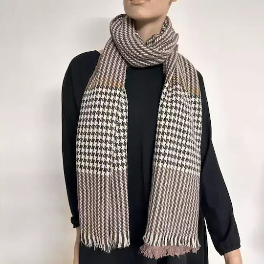 Frauen Set mit Beanie Gestrickt in Beige Farbe