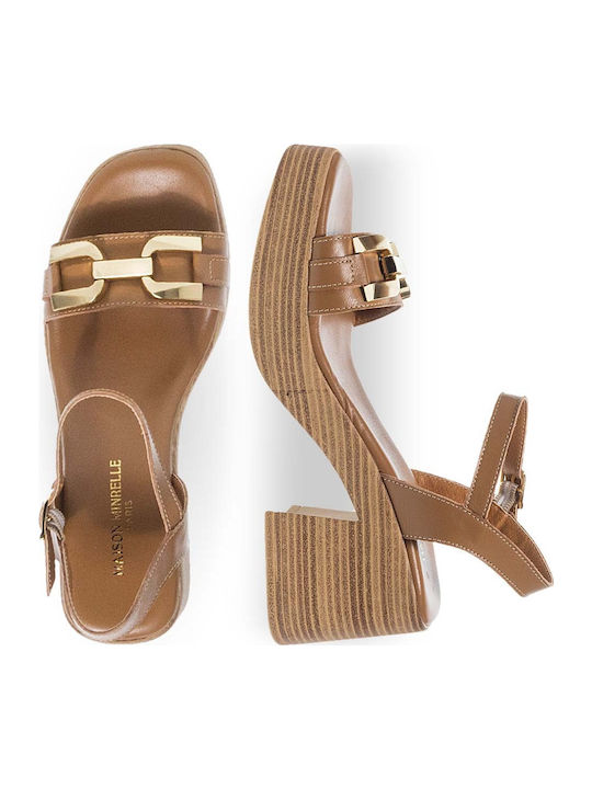 Leather Sandals Tabac Brown