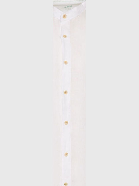 Long-sleeved Linen Shirt White