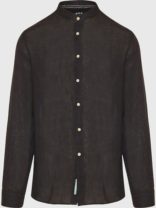 Long-sleeved Linen Shirt Black