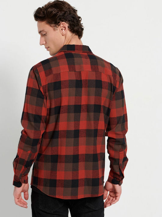 Funky Buddha Flannel Shirt Orange