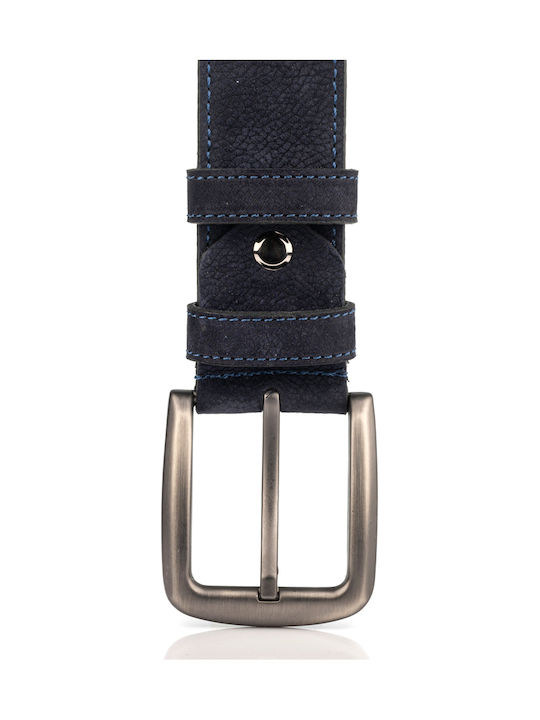 Men's Belt Leather Navy Blue