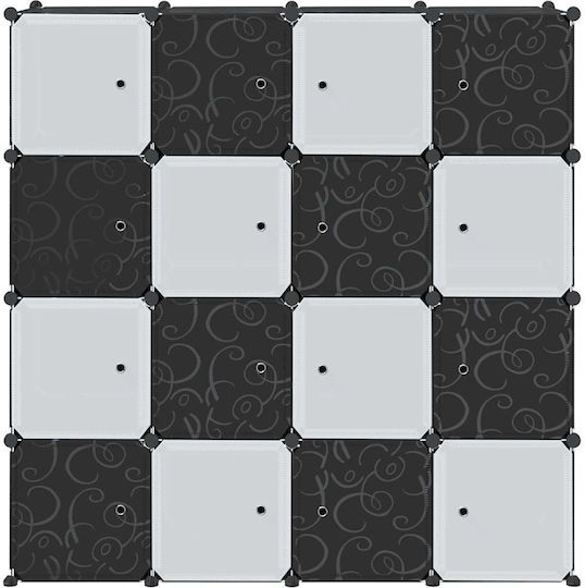 Organizator de Depozitare cu 16 Cuburi cu Bare de Agățat PP Alb 4019584