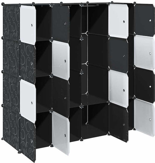 Organizator de Depozitare cu 16 Cuburi cu Bare de Agățat PP Alb 4019584