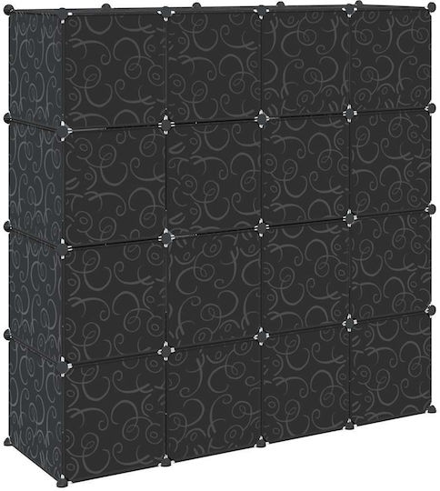 Organizator de Depozitare cu 16 Cuburi cu Bare de Agățat PP Alb 4019584